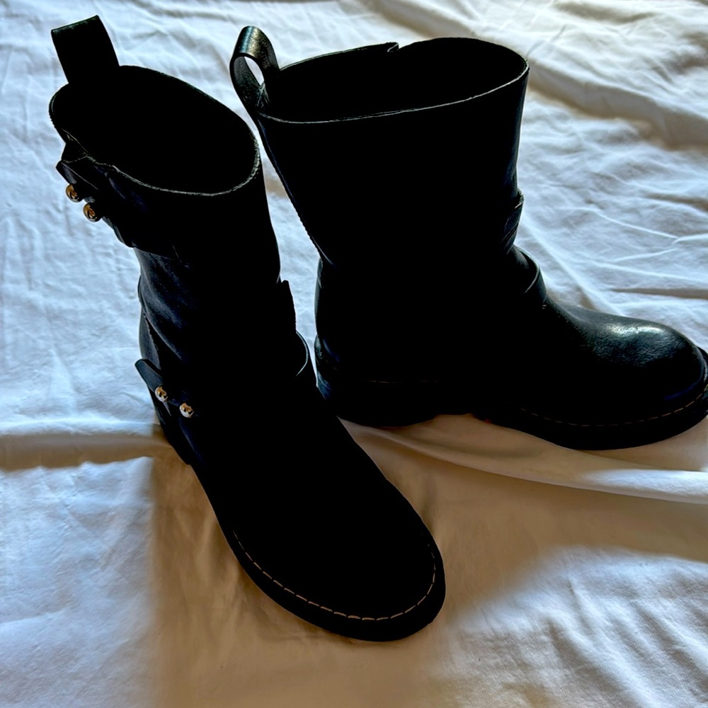 Rag & Bone Black Moto Ankle Boots